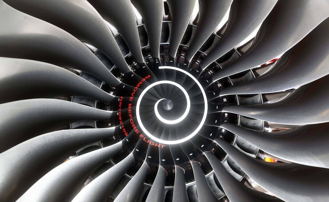 In Dahlewitz bei Berlin gefertigte Flugzeugturbine