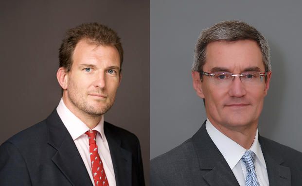 Simon Pickard (li.) ist Manager für Schwellenländeraktien<br>bei Carmignac Gestion, Didier Saint-Georges ist Mitglied<br>des Investmentkomitees