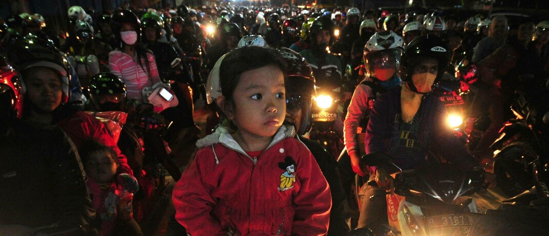 Feierabendverkehr in Jakarta, Indonesien