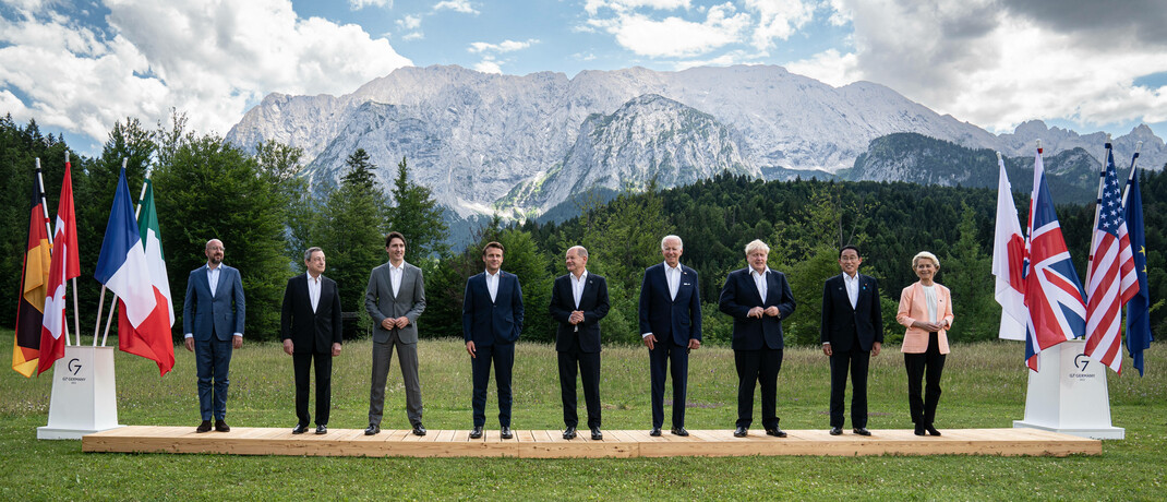 Gruppenfoto vom G7-Gipfel in Elmau