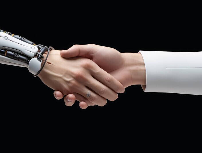Handshake zwischen Mensch und Maschine